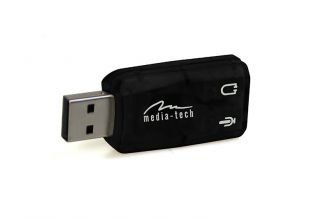 Media-Tech VIRTU 5.1 USB - Karta dźwiękowa USB oferująca wirtualny dźwięk 5.1 MT5101