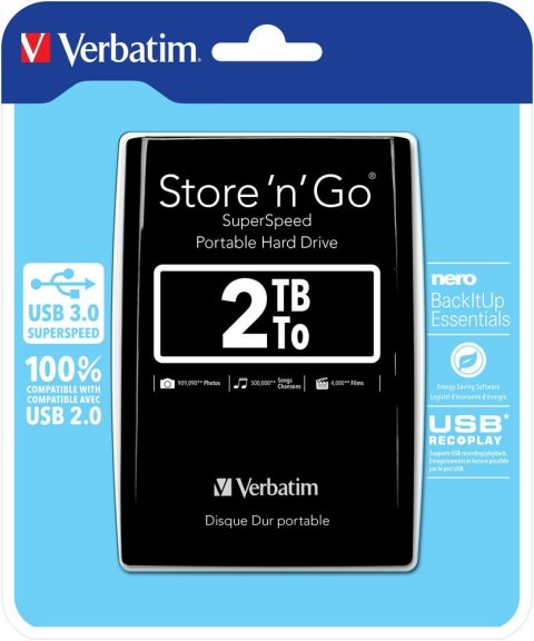 Verbatim Dysk USB HDD 2TB 2,5 Black store n go USB 3.0