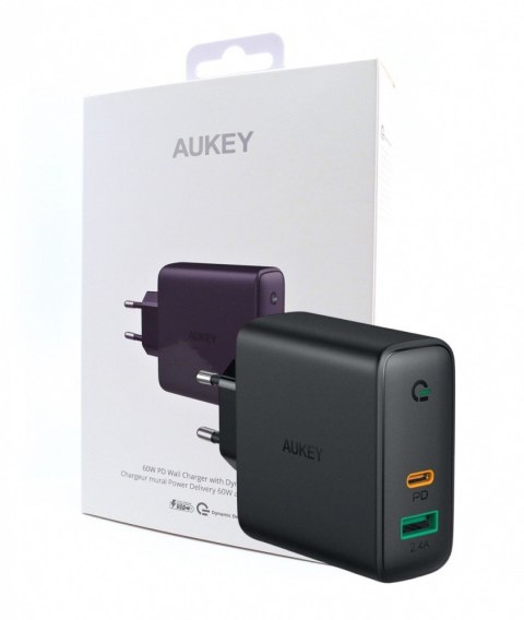 AUKEY PA-D3 ładowarka sieciowa 2xUSB Power Delivery (1xUSB A+1xUSB C) 60W 5.4A