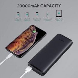 AUKEY PB-Y23 Black ultraszybki Power Bank | 20000 mAh | 4xUSB | Quick Charge 3.0 | Power Delivery | Kabel USB-C | Etui