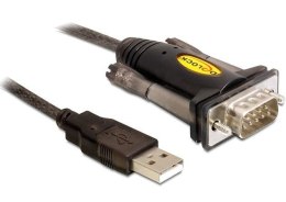 Delock Adapter USB-A(M) 1 .1- SERIAL 9PIN DB9 (COM)(M) na kablu 150 cm czarny