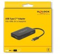 Delock Adapter USB-C ->VGA/HDMI/DVI/DISPLAYPORT czarny