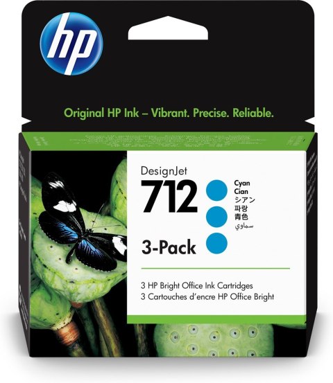 HP 712 3-PACK 29-ML CYAN/DESIGNJET INK CARTRIDGE