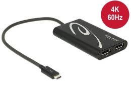 Delock Adapter USB C(M)- 2x Displayport(F)