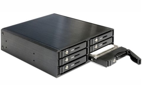 Delock Kieszeń HDD wewnętrzna HDD 5.25 ->6X HDD/SSD 2.5 SATA czarna