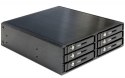 Delock Kieszeń HDD wewnętrzna HDD 5.25 ->6X HDD/SSD 2.5 SATA czarna