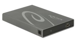 Delock Obudowa HDD/SSD zewnętrzna SATA 2.5 USB-C 3.1 szara