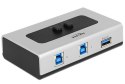 Delock Switch 2-porty USB 3.0 typ B srebrny manualny dwukierunkowy