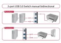 Delock Switch 2-porty USB 3.0 typ B srebrny manualny dwukierunkowy