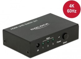 Delock Switch Video 3x HDMI czarny