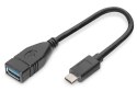 Digitus Kabel adapter USB 3.1 Gen 1 SuperSpeed OTG Typ USB C/USB A M/Ż 0,15m Czarny