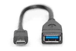 Digitus Kabel adapter USB 3.1 Gen 1 SuperSpeed OTG Typ USB C/USB A M/Ż 0,15m Czarny