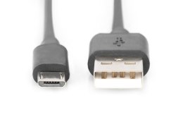 Digitus Kabel połączeniowy USB 2.0 HighSpeed Typ USB A/microUSB B M/M 1,8m Czarny