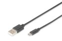 Digitus Kabel połączeniowy USB 2.0 HighSpeed Typ USB A/microUSB B M/M 1,8m Czarny