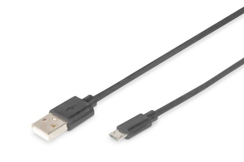 Digitus Kabel połączeniowy USB 2.0 HighSpeed Typ USB A/microUSB B M/M 1m Czarny