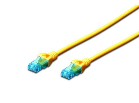 Digitus Patch cord RJ45/RJ45 U/UTP kat. 5e 0,25m AWG 26/7 PVC Żółty