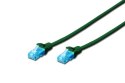 Digitus Patch cord U/UTP kat.5e PVC 0,5m Zielony