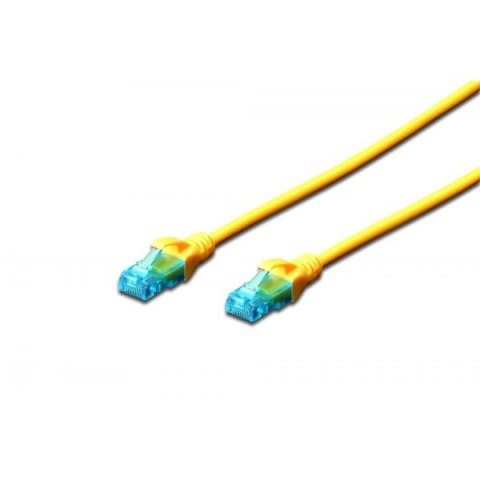 Digitus Patch cord U/UTP kat.5e PVC 0,5m Żółty