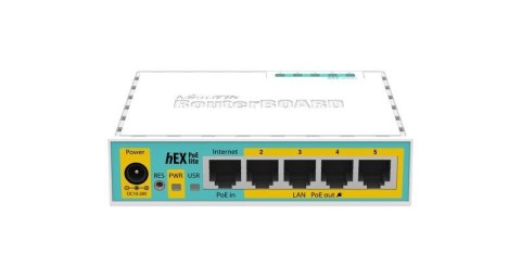 Router Mikrotik hEX PoE lite (RB750UPr2) Total Ethernet  Ports:5; Architecture:MIPSBE; CPU core:1