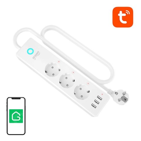 Inteligentna listwa zasilająca WiFi Gosund P1 PLUS (4x AC schuko, 3x USB-A) Tuya