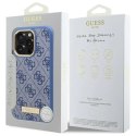 Etui Guess 4G Logo Plate MagSafe na iPhone 16 Pro Max - niebieskie