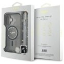 Etui Guess IML Glitter With Pearl Strap MagSafe na iPhone 16 - czarne