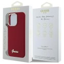 Etui Guess Silicone Script Metal Logo na iPhone 16 Pro - różowe