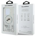 Etui Karl Lagerfeld Liquid Glitter Karl & Choupette Head Magsafe na iPhone 16 Pro - przezroczyste