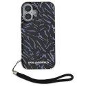 Etui Karl Lagerfeld Zebra With Cord na iPhone 16 Plus - fioletowe