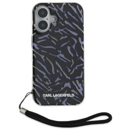 Etui Karl Lagerfeld Zebra With Cord na iPhone 16 Plus - fioletowe