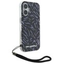 Etui Karl Lagerfeld Zebra With Cord na iPhone 16 Plus - fioletowe