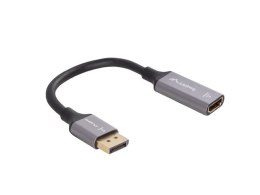 ADAPTER DISPLAYPORT(M)->HDMI(F) 8K NA KABLU 20CM SREBRNY LANBERG