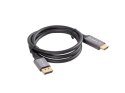 KABEL DISPLAYPORT(M) ->HDMI(M) 1M 4K CZARNO-SREBRNY LANBERG