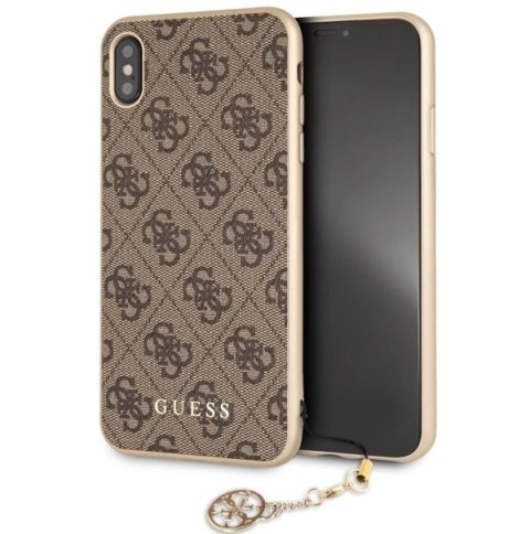 Etui Guess 4G Charms Collection na iPhone Xs Max - brązowe