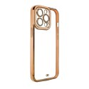 Fashion Case etui do iPhone 12 Pro żelowy pokrowiec ze złotą ramką złoty