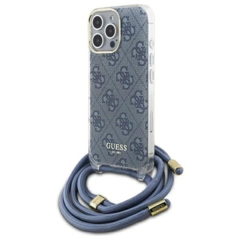 Guess GUHCP16XHC4SEB iPhone 16 Pro Max 6.9" niebieski/blue hardcase Crossbody Cord 4G Print