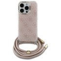 Guess GUHCP16XHC4SEP iPhone 16 Pro Max 6.9" różowy/pink hardcase Crossbody Cord 4G Print