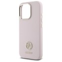 Guess GUHCP16XM4DGPP iPhone 16 Pro Max 6.9" jasnoróżowy/pink hardcase Silicone Logo Strass 4G