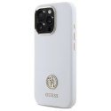 Guess GUHCP16LM4DGPH iPhone 16 Pro 6.3" biały/white hardcase Silicone Logo Strass 4G