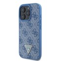 Guess GUHCP16LP4TDPB iPhone 16 Pro 6.3" niebieski/blue hardcase Leather 4G Triangle Strass MagSafe