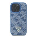 Guess GUHCP16LP4TDPB iPhone 16 Pro 6.3" niebieski/blue hardcase Leather 4G Triangle Strass MagSafe