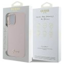 Guess GUHCP16MSMBSLP iPhone 16 Plus 6.7" różowy/pink hardcase Silicone Script Metal Logo & Frame