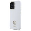 Guess GUHCP16SM4DGPH iPhone 16 6.1" biały/white hardcase Silicone Logo Strass 4G