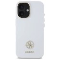 Guess GUHCP16SM4DGPH iPhone 16 6.1" biały/white hardcase Silicone Logo Strass 4G