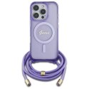 Guess GUHMP16XHCTSGNSU iPhone 16 Pro Max 6.9" fioletowy/purple hardcase Crossbody Cord Script MagSafe