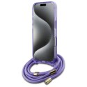 Guess GUHMP16XHCTSGNSU iPhone 16 Pro Max 6.9" fioletowy/purple hardcase Crossbody Cord Script MagSafe