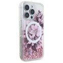 Guess GUHMP16XLFMWTP iPhone 16 Pro Max 6.9" różowy/pink hardcase Liquid Glitter Flower MagSafe