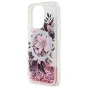 Guess GUHMP16XLFMWTP iPhone 16 Pro Max 6.9" różowy/pink hardcase Liquid Glitter Flower MagSafe