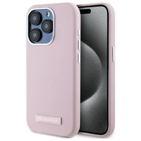 Karl Lagerfeld KLHMP15XPGMSRPP iPhone 15 Pro Max 6.7" różowy/pink hardcase FW Metal Plate MagSafe