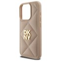 DKNY DKHCP15LPQDSLE iPhone 15 Pro 6.1" beżowy/beige Quilted Stack Logo